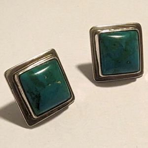 Sterling and Turquoise Stud Earrings